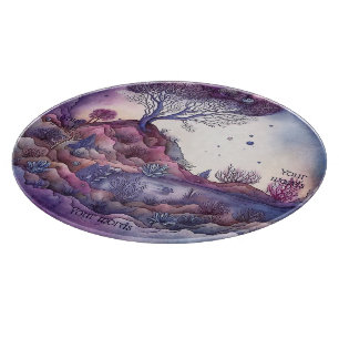Create Your Own Purple Fantasy Landscape Cutting Board