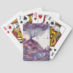 Create Your Own Purple Fantasy Landscape Playing Cards