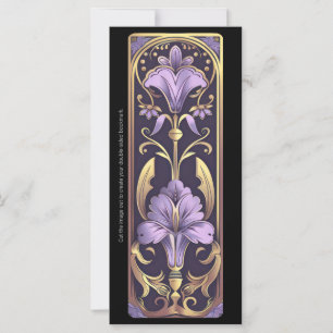 Create Your Own Purple Flowers Art Deco Bookmark