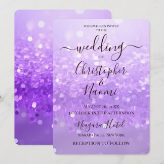 Create Your Own Purple Glitter Invitation