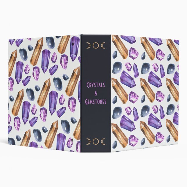 Create Your Own Purple & Gold Crystals Binder (Background)