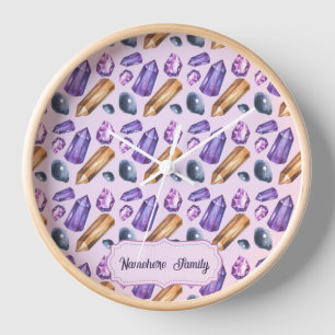Create Your Own Purple & Gold Crystals Clock