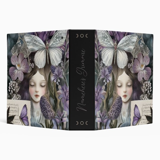 Create Your Own Purple Hedge Witch Botanical Binder (Background)