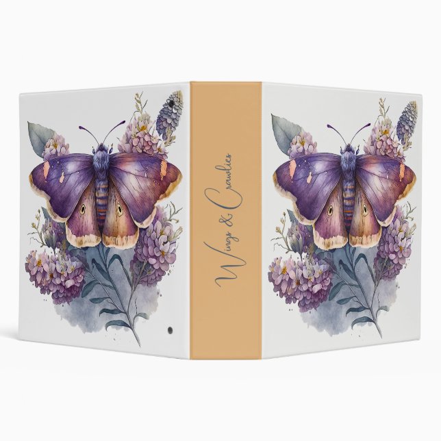 Create Your Own Purple Moth Wildflowers Binder (Background)