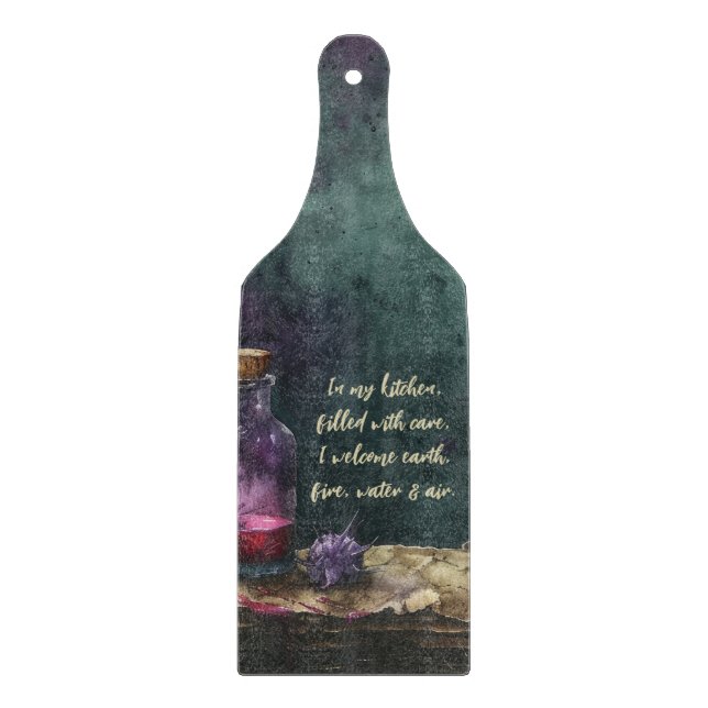 Create Your Own Purple Nettle Potion Apothecary Cutting Board (Front)