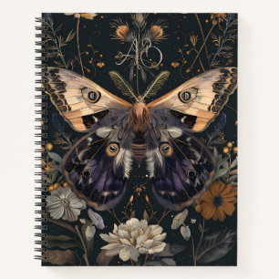 Create Your Own Purple Peach Moth Floral Notebook
