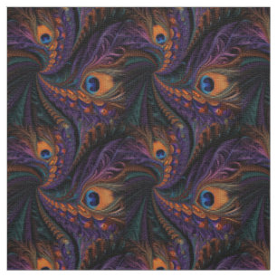 Create Your Own Purple Peacock Feathers Fabric
