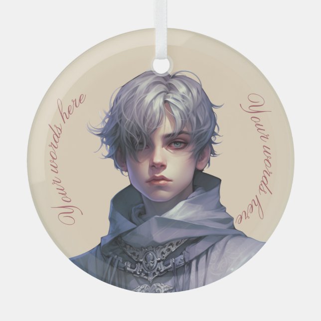 Create Your Own Purple Prince Glass Ornament (Front)