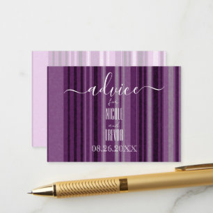 Create Your Own Purple Retro Vertical Stripes Advice Card