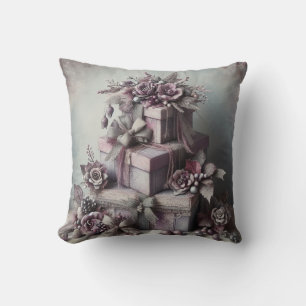 Create Your Own Purple Rose Presents Throw Pillow