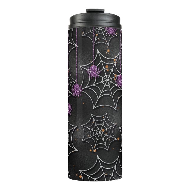 Create Your Own Purple Spiders Halloween Thermal Tumbler (Front)