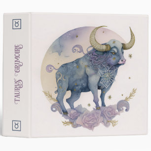 Create Your Own Purple Watercolor Taurus Zodiac Binder