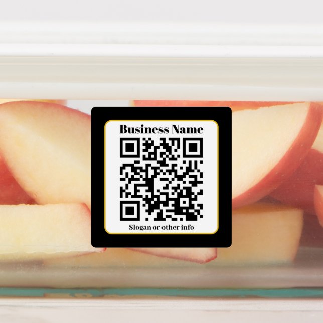 Create Your Own QR Code | Black White Gold Border (Affixed)