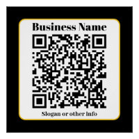 Create Your Own QR Code | Black White Gold Border