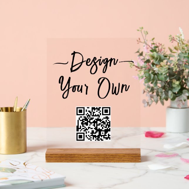 Create Your Own QR Code Business Acrylic Sign (Wedding)