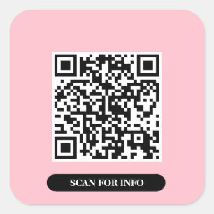 Create your own QR Code Chic Pink Colourful Trendy Square Sticker