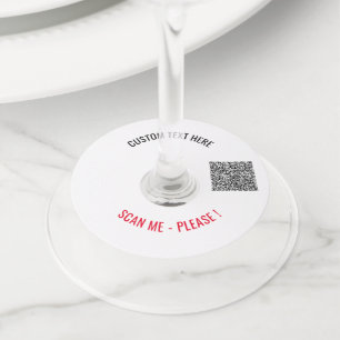 Create Your Own QR Code Custom Text Wine Glass Tag