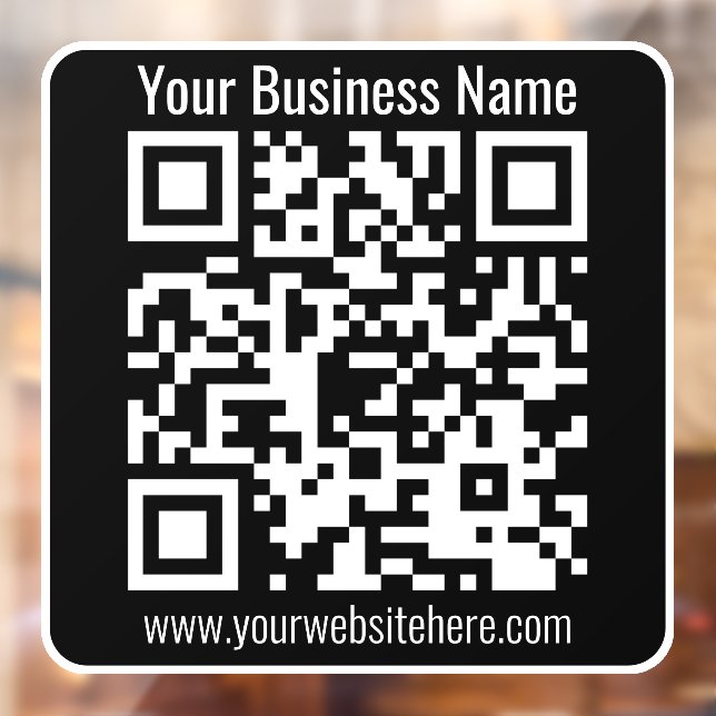 Create Your Own QR Code & Info | Black & White Window Cling (Sheet 2)