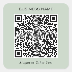 Create Your Own QR Code Promotional Sage Square Sticker