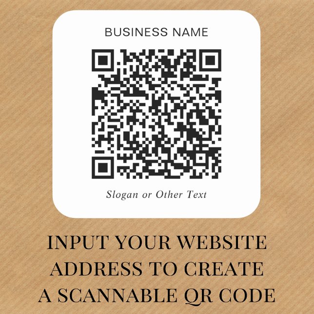 Create Your Own QR Code Promotional Square Sticker (Our user-friendly template will generate your QR code automatically from your website address)