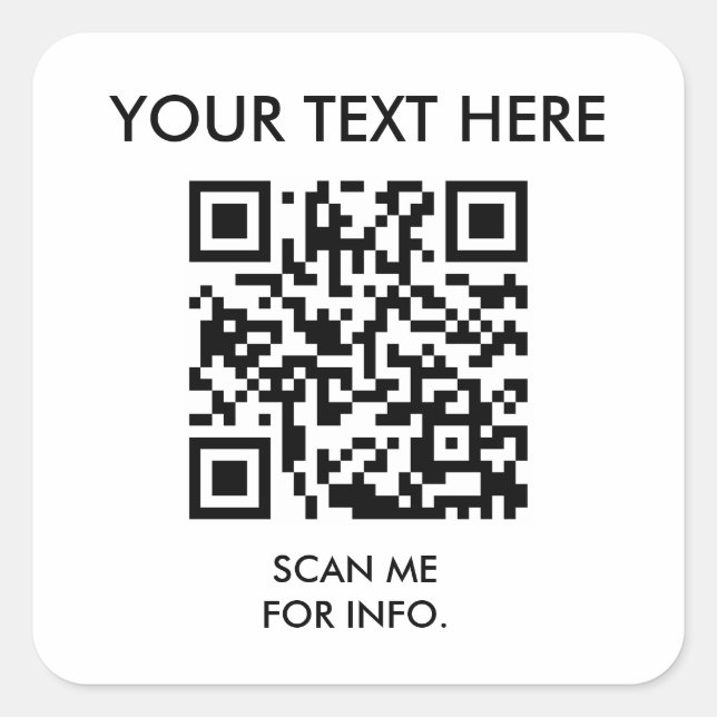 Create Your Own QR Code Square Sticker (Front)
