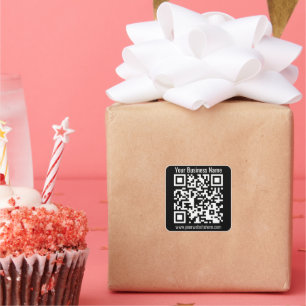 Create Your Own QR Code w/Border Black & White Square Sticker