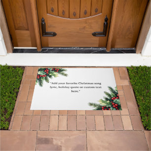Create Your Own Quote Christmas Botanical Floral Doormat