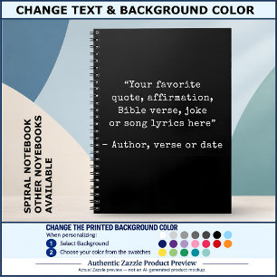 Create Your Own Quote, Lyric, Verse, Joke, Text W Notebook