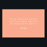Create Your Own Quote Poster<br><div class="desc">Create your own custom quote poster wall art. Features minimalist typewriter typography on peach colour background.</div>