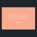 Create Your Own Quote Poster<br><div class="desc">Create your own custom quote poster wall art. Features minimalist typewriter typography on peach colour background.</div>