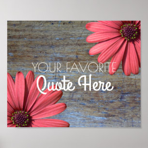 Create Your Own Quote   Rustic Wood Daisies Sign