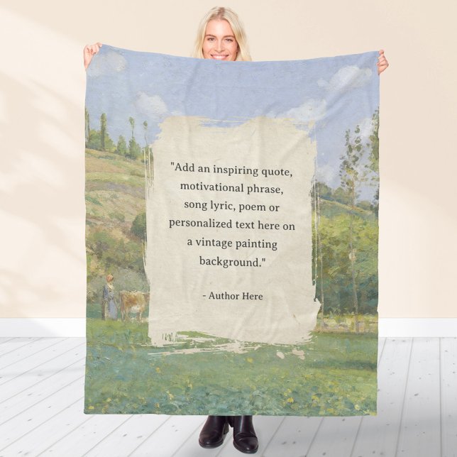 Create Your Own Quote Vintage Painting Fleece Blanket (Creator Uploaded)