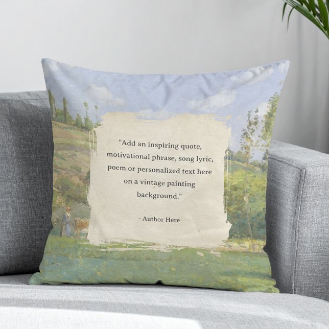 Create Your Own Quote Vintage Painting Throw Pillow (Creator Uploaded)