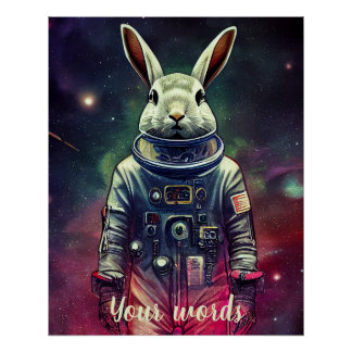 Create Your Own Rabbit in Space Astronaut Poster