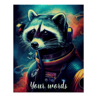 Create Your Own Raccoon in Space Astronaut Poster