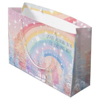 Create Your Own Rainbow Christmas Trees Large Gift Bag