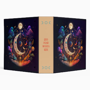 Create Your Own Rainbow Crescent Moon & Wildflower Binder