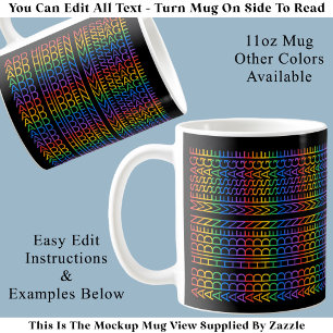 Create Your Own Rainbow Fun Hidden Message B Coffee Mug