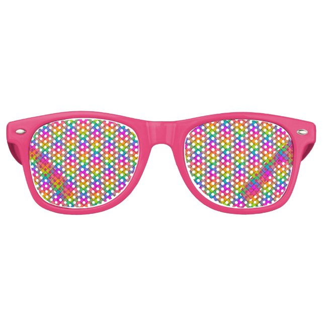 Create Your Own Rainbow Gingham Retro Sunglasses (Front)