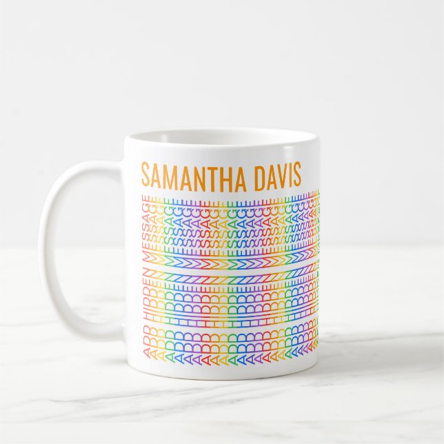 Create Your Own Rainbow Hidden Message & Name O Coffee Mug (Left)