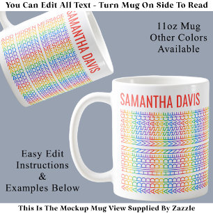 Create Your Own Rainbow Hidden Message & Name R Coffee Mug