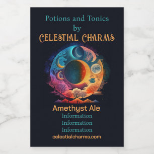 Create Your Own Rainbow Moons & Mountains Wine Label