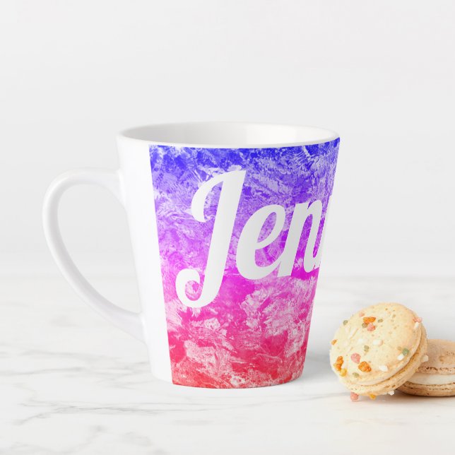 Create Your Own Rainbow Ombre Abstract Art Photo Latte Mug (In Situ)