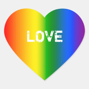 Create Your Own Rainbow Ombre Conversation Heart Heart Sticker