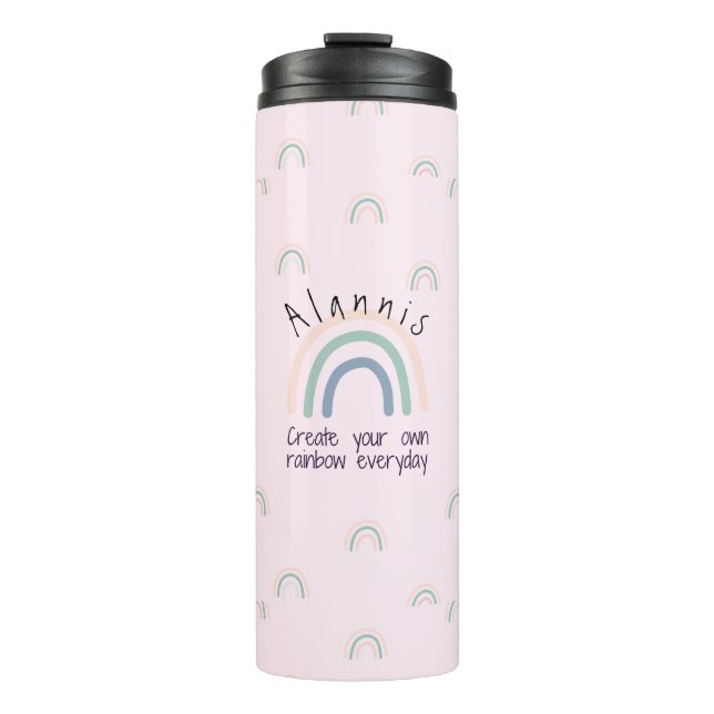 Create Your Own Rainbow Personalized Thermal Tumbler (Front)