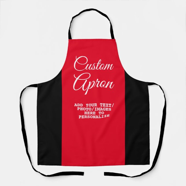 Create Your Own Red & Black Design Pattern Templat Apron (Front)