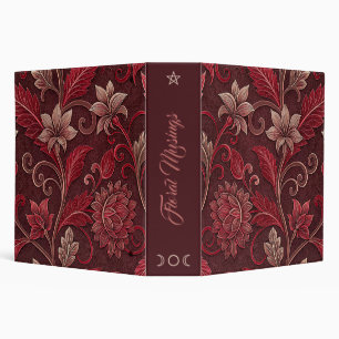 Create Your Own Red Bronze Vintage Flowers Binder