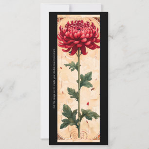 Create Your Own Red Chrysanthemum Bookmark Card