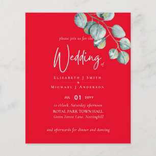 Create Your Own RED Eucalyptus Wedding Flyer