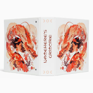 Create Your Own Red Gold Chinese Dragon Maiden Binder